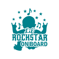Custom Designed Die Cut Vinyl Lil Rockstar On Board Decal - Waterproof Window / Vehicle Decal