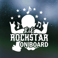 Custom Designed Die Cut Vinyl Lil Rockstar On Board Decal - Waterproof Window / Vehicle Decal