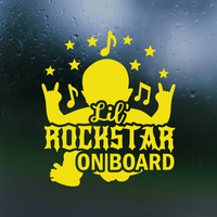Custom Designed Die Cut Vinyl Lil Rockstar On Board Decal - Waterproof Window / Vehicle Decal