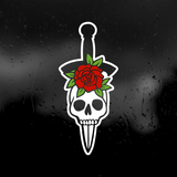Die Cut Vinyl Decal - Skull With Rose