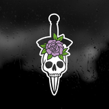 Die Cut Vinyl Decal - Skull With Rose