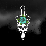 Die Cut Vinyl Decal - Skull With Rose