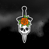 Die Cut Vinyl Decal - Skull With Rose
