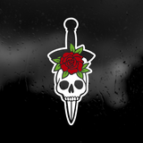 Die Cut Vinyl Decal - Skull With Rose