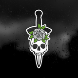 Die Cut Vinyl Decal - Skull With Rose