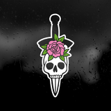 Die Cut Vinyl Decal - Skull With Rose
