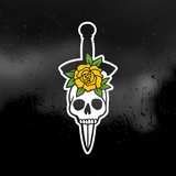 Die Cut Vinyl Decal - Skull With Rose