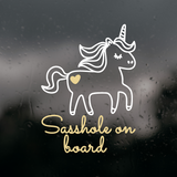 Unicorn Sasshole Baby On Board Car/Truck Decal