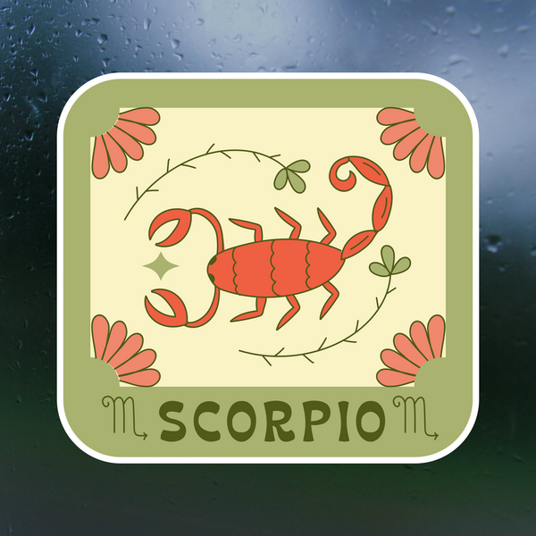 scorpio zodiac sign sticker by get decaled. bumper sticker, car sticker, aries sticker, aries zodiac, zodiac signs, astrology signs, zodiac sign sticker, astrology sign sticker, decal shop, decal shop usa, best decals