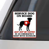 Waterproof Vinyl 'Service Dog On Board' Decal Sticker - Get Decaled