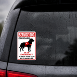 Black Lab Service Dog Vehicle Decal - Waterproof Vinyl