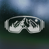 Snowy Mountain Scene in Ski Goggles Die Cut Vinyl Decal