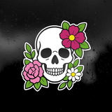 Die Cut Vinyl - Floral Skull Decal