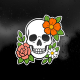 Die Cut Vinyl - Floral Skull Decal