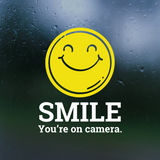 Outdoor Die Cut Vinyl 'Smile You're On Camera' Decal - Get Decaled