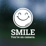 Outdoor Die Cut Vinyl 'Smile You're On Camera' Decal - Get Decaled