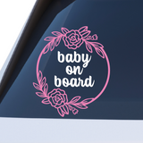 Die Cut Vinyl Rose Wreath Kids / Baby / Twins On Board Decal - Get Decaled