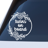 Die Cut Vinyl Rose Wreath Kids / Baby / Twins On Board Decal - Get Decaled