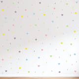 Die Cut Vinyl Decals - Sprinkle Wall Pack With Hearts & Stars