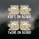 Die Cut Vinyl Owl 'Kids' or 'Twins' On Board Decal