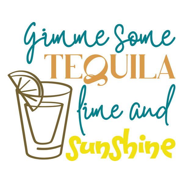 Die Cut Vinyl "Tequila Lime And Sunshine" Decal - Window, Vehicle, Tumbler, Wine Glass Decal
