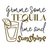 Die Cut Vinyl "Tequila Lime And Sunshine" Decal - Window, Vehicle, Tumbler, Wine Glass Decal