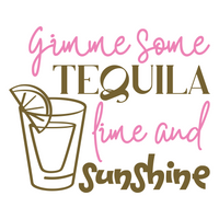 Die Cut Vinyl "Tequila Lime And Sunshine" Decal - Window, Vehicle, Tumbler, Wine Glass Decal