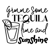 Die Cut Vinyl "Tequila Lime And Sunshine" Decal - Window, Vehicle, Tumbler, Wine Glass Decal