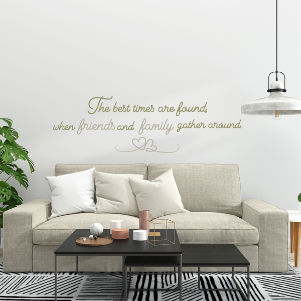 Vinyl Wall Quote Decal "The Best Times Are Found When Friends And Family.."