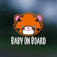 tiger baby on board, cute baby worm on board, Baby on board decal, decals, car decals, truck decals, baby on board sign, baby in car sign, decal shop, get decaled,