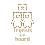 Bear Themed Kids / Twins / Triplets  On Board Die Cut Vinyl Decal