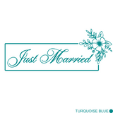 Simple & Elegant Floral Framed 'Just Married' Removable Vinyl Decal - Wall Vinyl - Get Decaled
