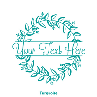 Customizable Die Cut Vinyl Boho Foliage Wreath Decal - Home Decor Decals