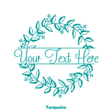Customizable Die Cut Vinyl Boho Foliage Wreath Decal - Home Decor Decals