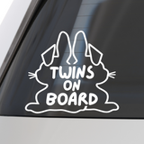 Die Cut Vinyl Twins On Board Bunny Decal - Get Decaled