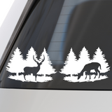 Die Cut Vinyl Buck & Doe  Treeline Decal - Vehicle Decal, Window Decal - Get Decaled