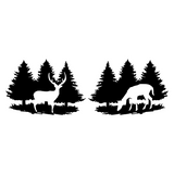 Die Cut Vinyl Buck & Doe  Treeline Decal - Vehicle Decal, Window Decal - Get Decaled