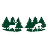 Die Cut Vinyl Buck & Doe  Treeline Decal - Vehicle Decal, Window Decal - Get Decaled
