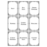 54 PC Waterproof Spice Jar Decal Stickers - Vintage Frame Inspired