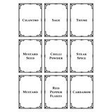 54 PC Waterproof Spice Jar Decal Stickers - Vintage Frame Inspired