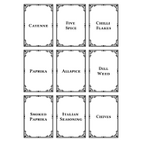 54 PC Waterproof Spice Jar Decal Stickers - Vintage Frame Inspired