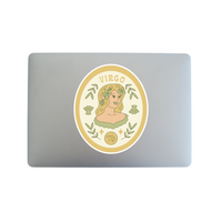 virgo zodiac sign sticker by get decaled. bumper sticker, car sticker, aries sticker, aries zodiac, zodiac signs, astrology signs, zodiac sign sticker, astrology sign sticker, decal shop, decal shop usa, best decals