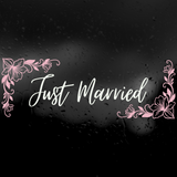Die Cut Vinyl Removable Just Married Decal Vehicle / Wall Decal
