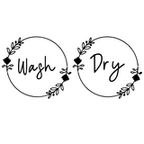 2Pc Die Cut Vinyl Washer & Dryer Decal Pack- Elegant Simple Flower Wreath Design