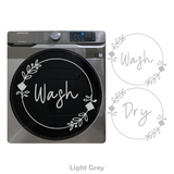 2Pc Die Cut Vinyl Washer & Dryer Decal Pack- Elegant Simple Flower Wreath Design