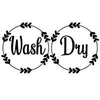 2 PC Die Cut Vinyl Line Art Leaf Wreath "Wash" & "Dry" Decal Pack