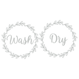 Die Cut Vinyl Washer & Dryer Decal Pack With Foliage Circle Border
