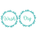 Die Cut Vinyl Washer & Dryer Decal Pack With Foliage Circle Border