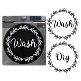 Die Cut Vinyl Washer & Dryer Decal Pack With Foliage Circle Border