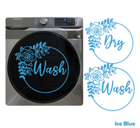 Die Cut Vinyl Rose Wreath Wash & Dry Decal Pack - Waterproof Vinyl Washer and Dryer Decals